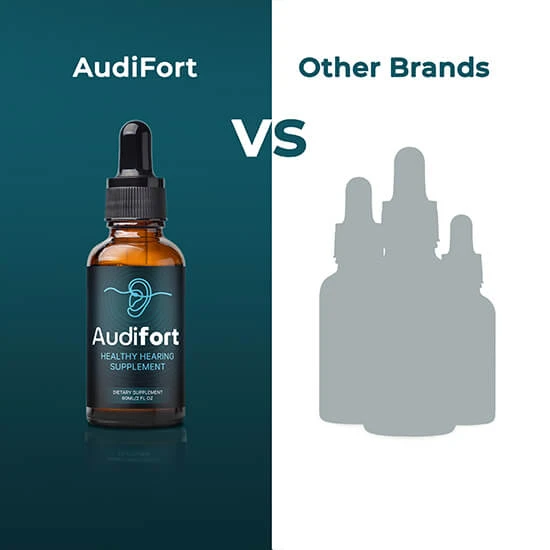Audifort dropper bottle pictured in seller-authorized promotional artwork